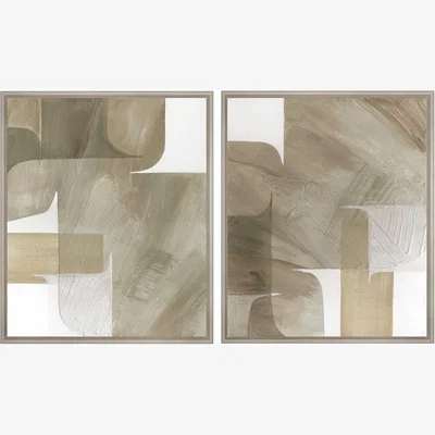Olivia's Quintessa Art Set of 2 Folia Hand Painting / 104 x 84cm