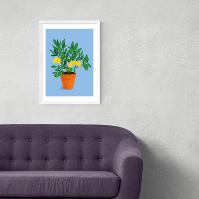 Olivia's When Life Gives You Lemons by Sifa Mustafa - A3 White Framed Art Print