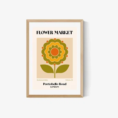 Olivia's Portobello Road Flower Market by Luxe Poster Co - A2 Oak Framed Art Print