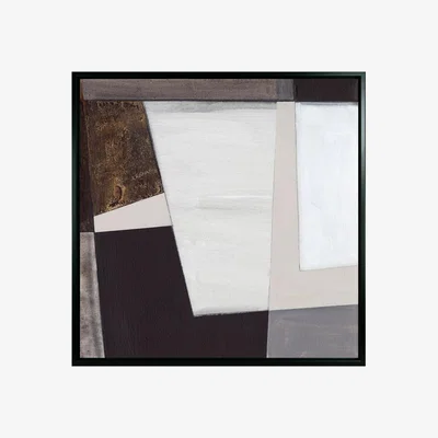 Olivia's Olivia's 'Neutral Geometrics I' - Framed Canvas - 82x82cm