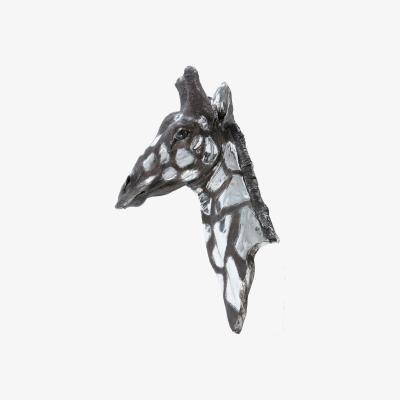 Olivia's Libra Dappled Giraffe Head Wall Plaque Silver