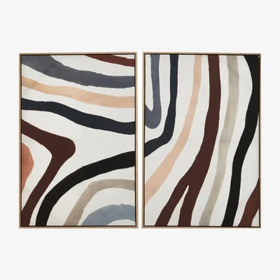 Olivia's Olivia's Soft Industrial Collection - Ashley Set of Two Multi Coloured Wall Art