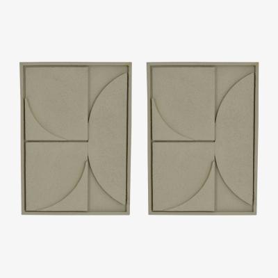 Olivia's Libra Set Of 2 Geometric Circles Off White 3D Wall Art Panels