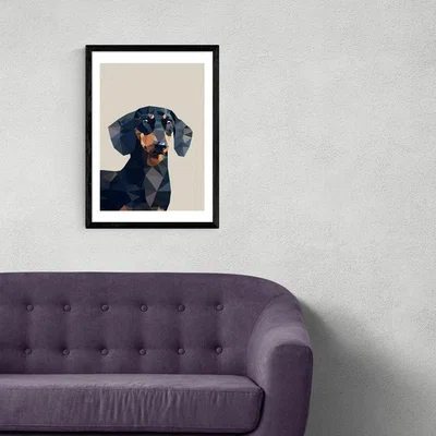 Olivia's Daschund by Studio Cockatoo - A3 Black Framed Art Print
