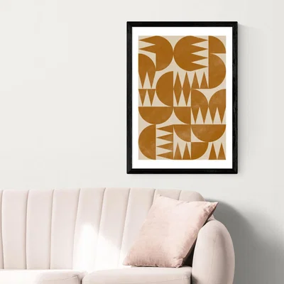 Olivia's Woodblock Pattern by Alisa Galitsina - A2 Black Framed Art Print