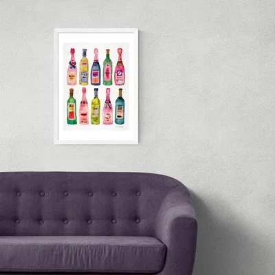 Olivia's Champagne by Cat Coquillette - A3 White Framed Art Print