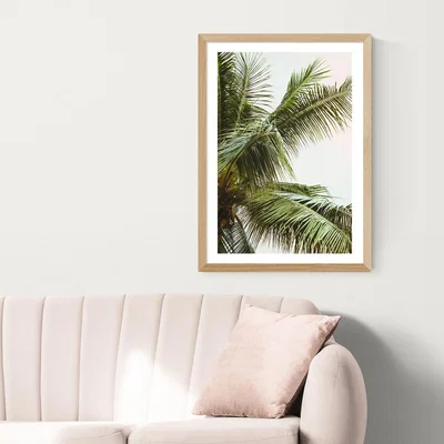 Olivia's Palm Trees Above Me by Honeymoon Hotel - A2 Oak Framed Art Print