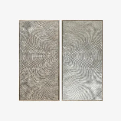 Olivia's Gallery Direct Spiral Duo Framed Art Grey Wall Art