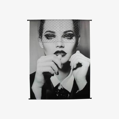 Olivia's Libra Urban Botanic Collection - Velma Monochrome Portrait Velvet Wall Hanging