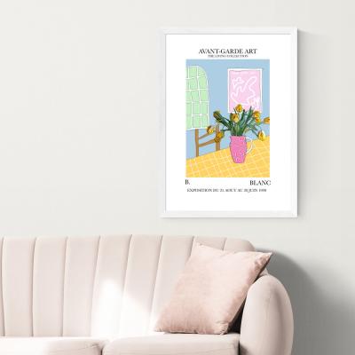 Olivia's French Kitchen by Blanc Prints UK - A2 White Framed Art Print