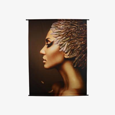 Olivia's Libra Luxurious Glamour Collection - Golden Feather Ballerina Velvet Wall Hanging