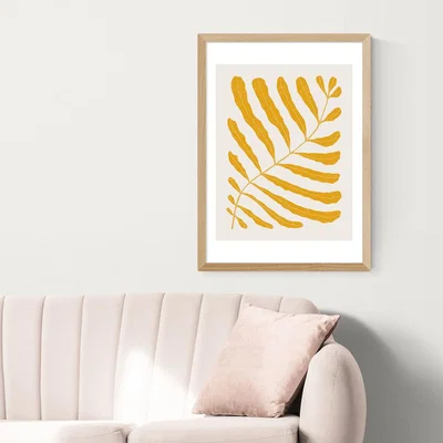 Olivia's Yellow Plant by Alisa Galitsina - A2 Oak Framed Art Print