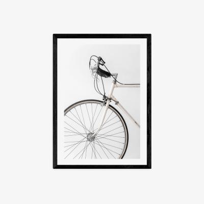 Olivia's 338 White Minimal Bicycle by Studio Na.Hili - A3 Black Framed Art Print