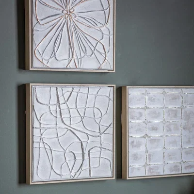 Olivia's Gallery Interiors Set of 3 Sabine Montali Textured Wall Art Natural