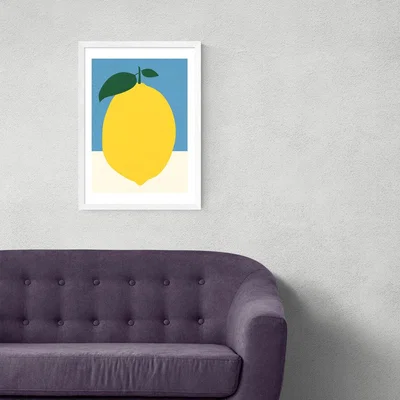 Olivia's Yellow Lemon by Rosi Feist - A3 White Framed Art Print
