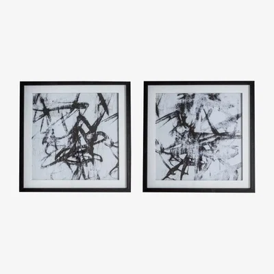 Olivia's Gallery Direct Monochrome Abstract Art Set of 2