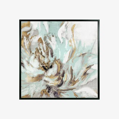 Olivia's Olivia's 'Touch of Teal I' - Framed Canvas - 94x94cm