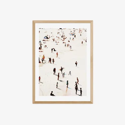 Olivia's Beach Life by Rafael Farias - A3 Oak Framed Art Print