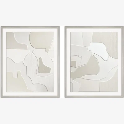 Olivia's Quintessa Art Set of 2 Mauvar Hand Painting / 120 x 100cm