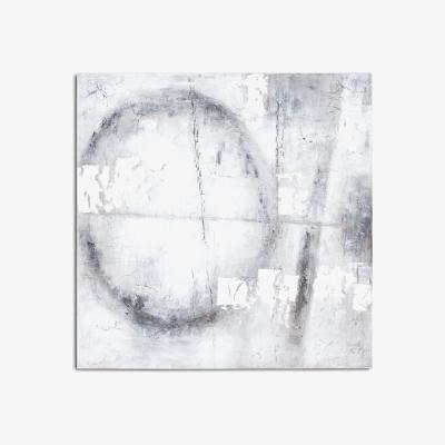 Olivia's Hill Interiors Capri Hand Painted Canvas in Silver & Greay