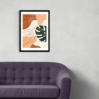 Olivia's Abstract Monstera by Sundry Society - A3 Black Framed Art Print