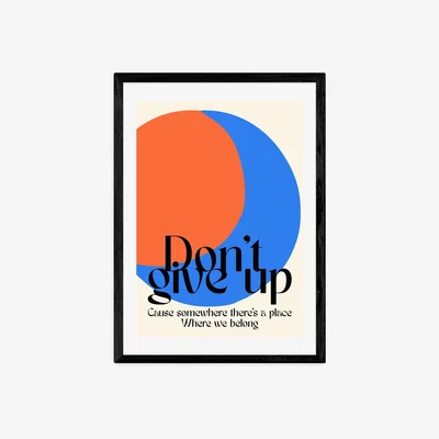 Olivia's Don't Give Up by Inoui - A3 Black Framed Art Print