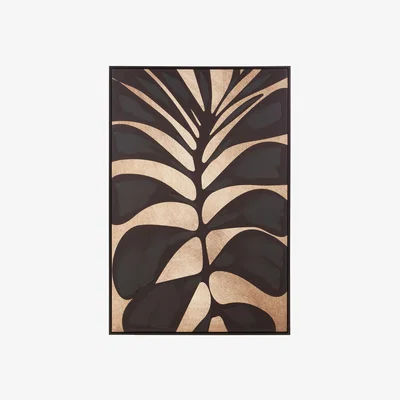 Olivia's Olivia's Astrid Canvas Wall Art Oil Painting in Black & Gold