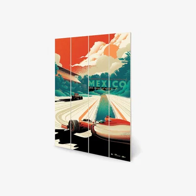 Olivia's The Art Group Zoom F1 (Mexico) Wood Print- 40x59cm