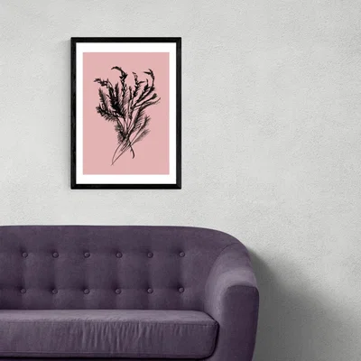 Olivia's Mono Botanical 2 by Dan Hobday - A3 Black Framed Art Print