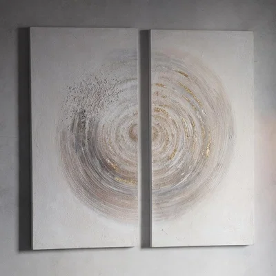 Olivia's Gallery Direct Amber Spiral Textured Art Canvas