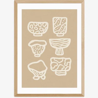 Olivia's Ceramic Bowls by Alisa Galitsyna - A3 Oak Framed Art Print