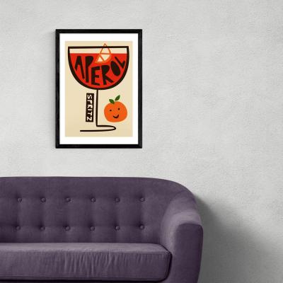 Olivia's Aperol Spritz by Fox and Velvet - A3 Black Framed Art Print