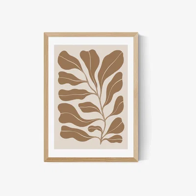 Olivia's Brown Branch by Alisa Galitsyna - A2 Oak Framed Art Print