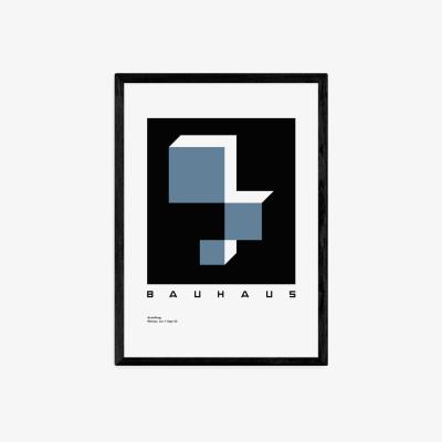 Olivia's Bauhaus Black by Maisey Design - A3 Black Framed Art Print