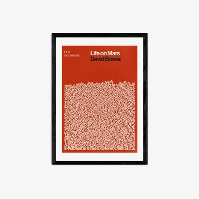 Olivia's Life on Mars, David Bowie by Reign & Hail - A3 Black Framed Art Print