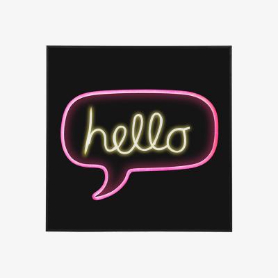 Olivia's Libra Neon Look Hello Glass Wall Art