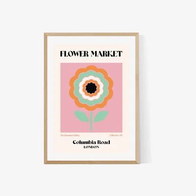 Olivia's Columbia Road Flower Market by Luxe Poster Co by Luxe Poster Co - A1 Oak Framed Art Print