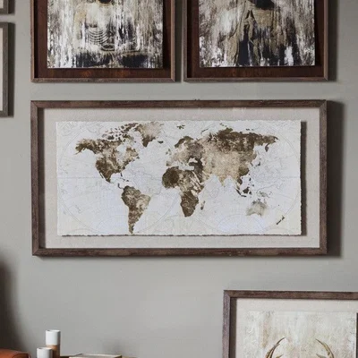 Olivia's Gallery Direct Gold Foil World Map Framed Art