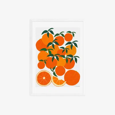 Olivia's Orange Harvest by Leanne Simpson - A2 White Framed Art Print