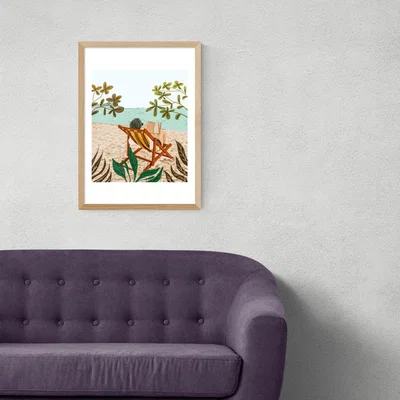 Olivia's Vacay Book Club by 83 Oranges - A3 Oak Framed Art Print