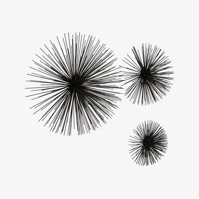 Olivia's Olivia's Soft Industrial Collection - Mirano Set of 3 Black Finish Wall Art