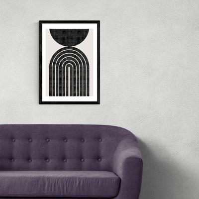 Olivia's Abstract Rainbow Circle by The Crayon Studio - A3 Black Framed Art Print