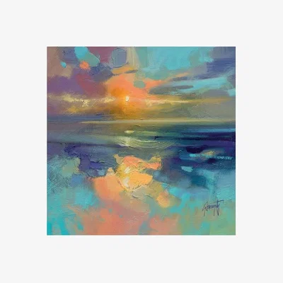 Olivia's Scott Naismith Cerulean Cyan Study Canvas - 85 x 85