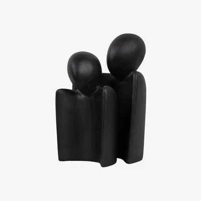 Olivia's Must Living Set Of 2 Love Couple Statue in Black