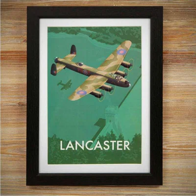 Downtown Military Heritage Frame Print - Lancaster Bomber