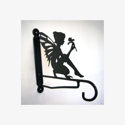 Downtown Poppy Forge Fairy With Flower Feature Bracket In Black