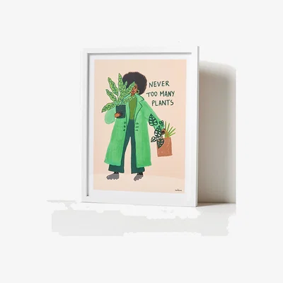 Oliver Bonas Never Too Many Plants Framed Wall Art