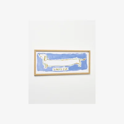 Oliver Bonas Saucisse Dog Framed Wall Art
