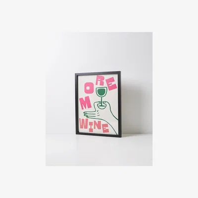 Oliver Bonas More Wine Framed Wall Art