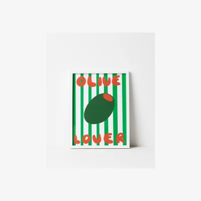 Oliver Bonas Olive Lover Green Framed Wall Art
